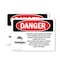 Signmission Rotating Auger Inside This Hopper Danger Sign, Vinyl Decal, 10in W x 7in L, 2PK OS-2PACK-DS-D-710-L-2437 - alternate 1